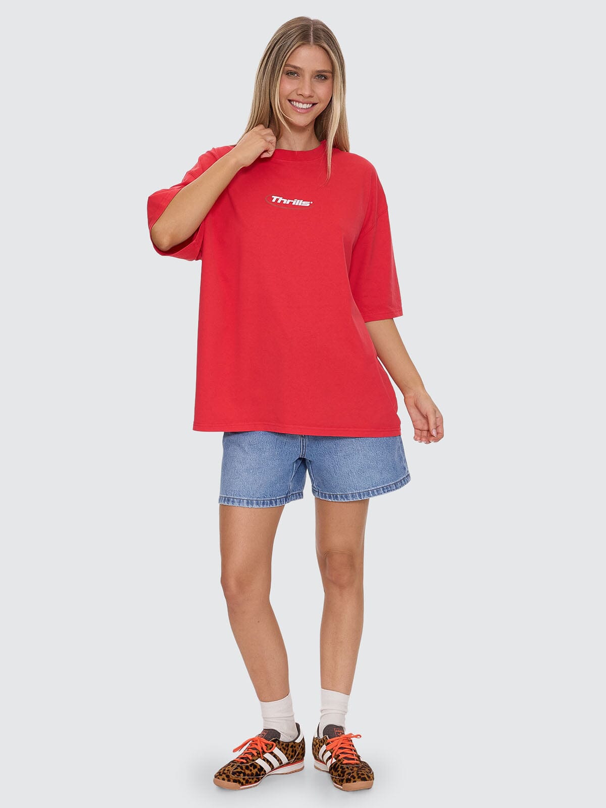 Arena Oversized Tee - Flame Red 4