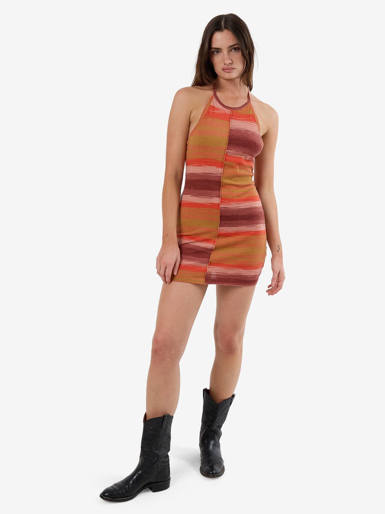 knit halter dress Rise Knit Halter Dress in Brown