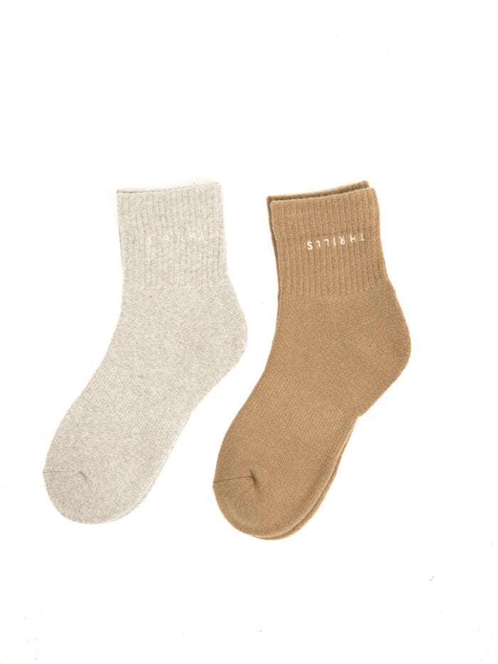 Minimal Thrills 2 Pack Sock - Grey Marle-Dune