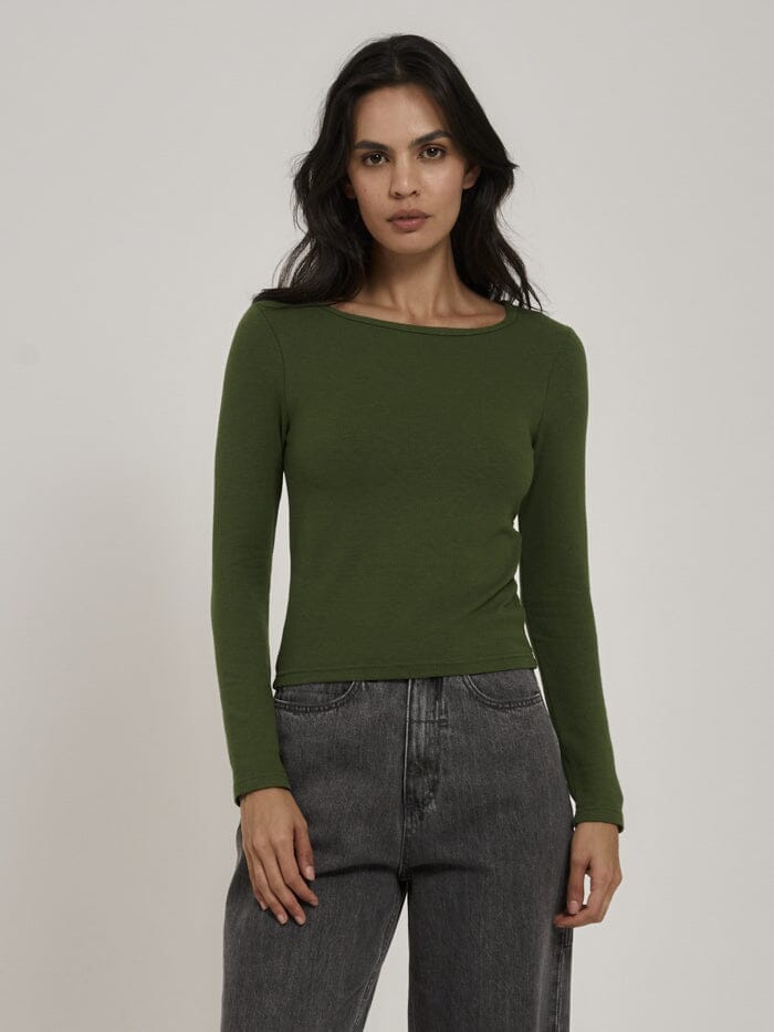 Hemp Rib LS Tee - Kiwi Green