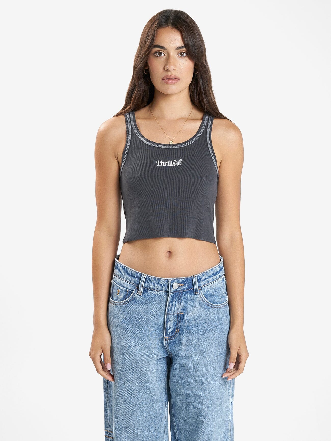 Thrills Workwear Cali Tank - Dark Charcoal 4