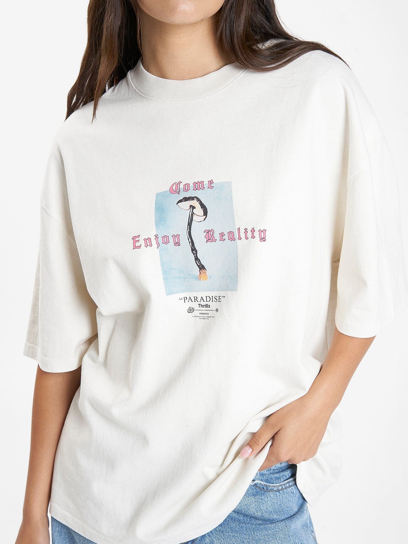 Reality Check Oversized Tee - Heritage White 4