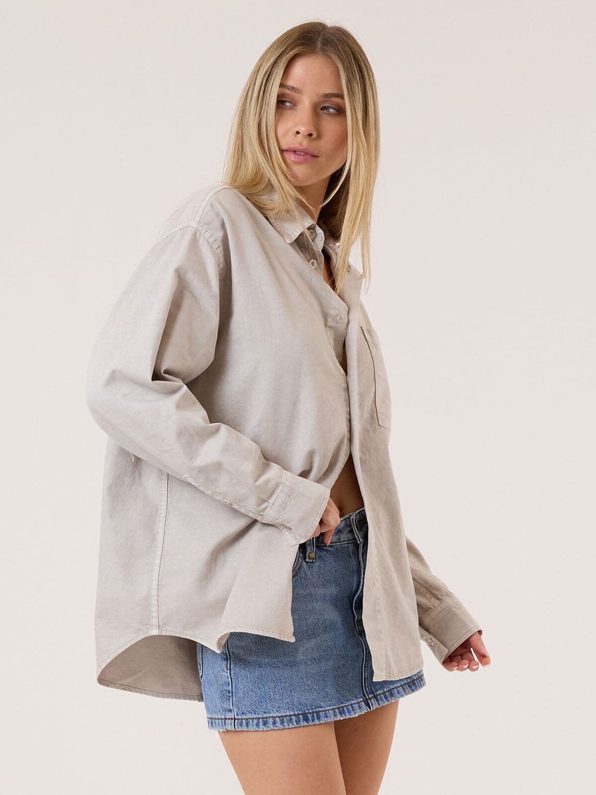 Austin Denim Shirt - Oyster Grey 4