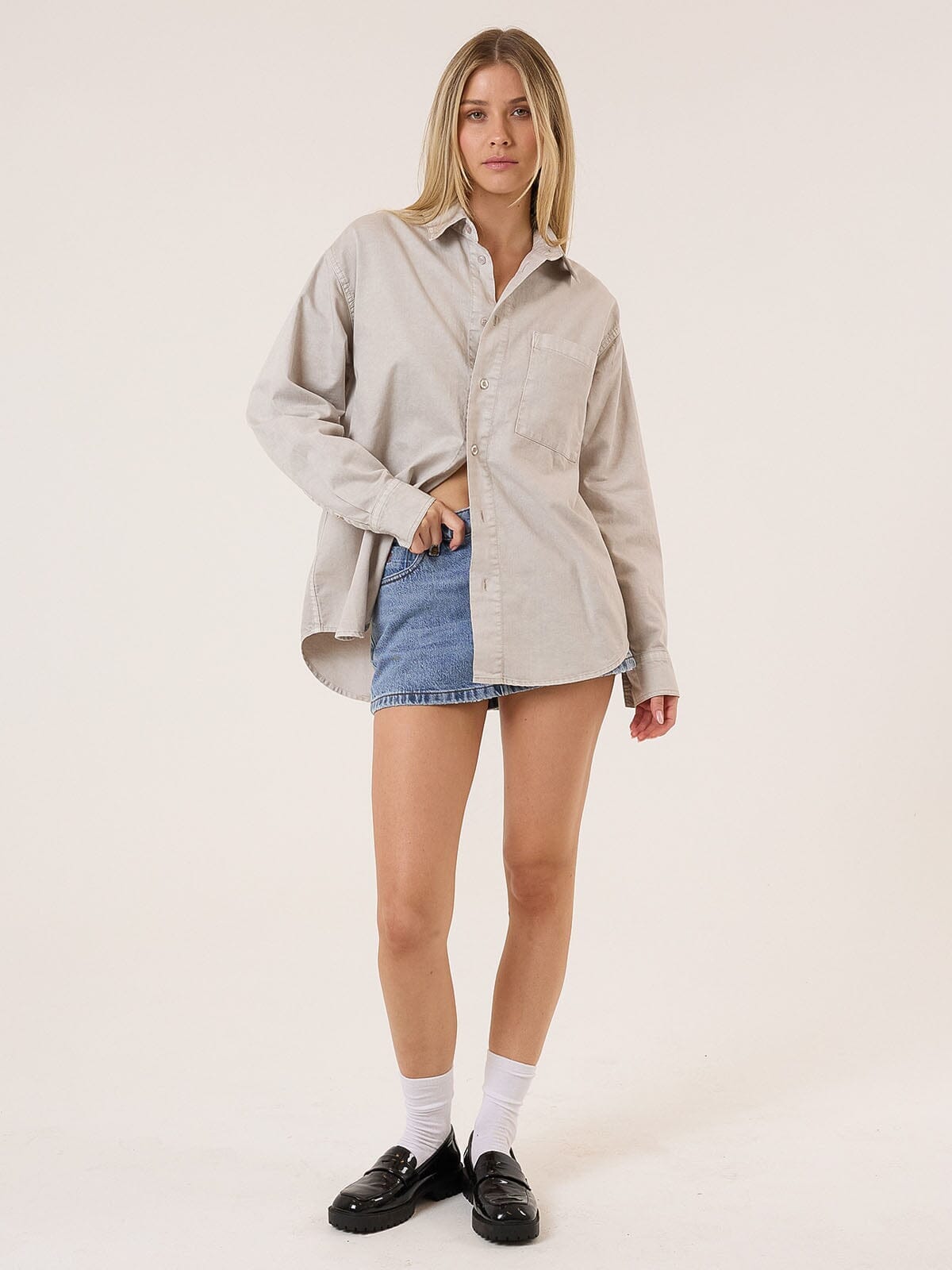 Austin Denim Shirt - Oyster Grey 4