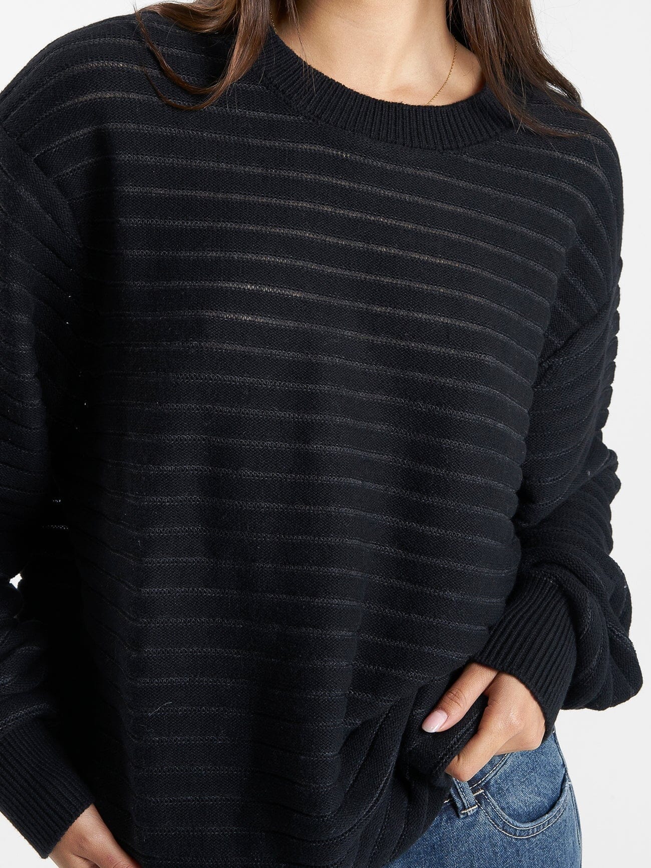 Chain Knit Pullover - Black 4
