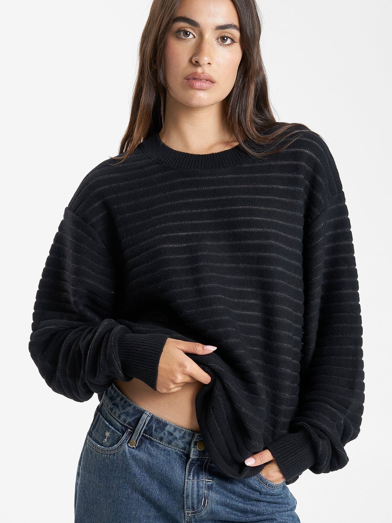 Chain Knit Pullover - Black 4