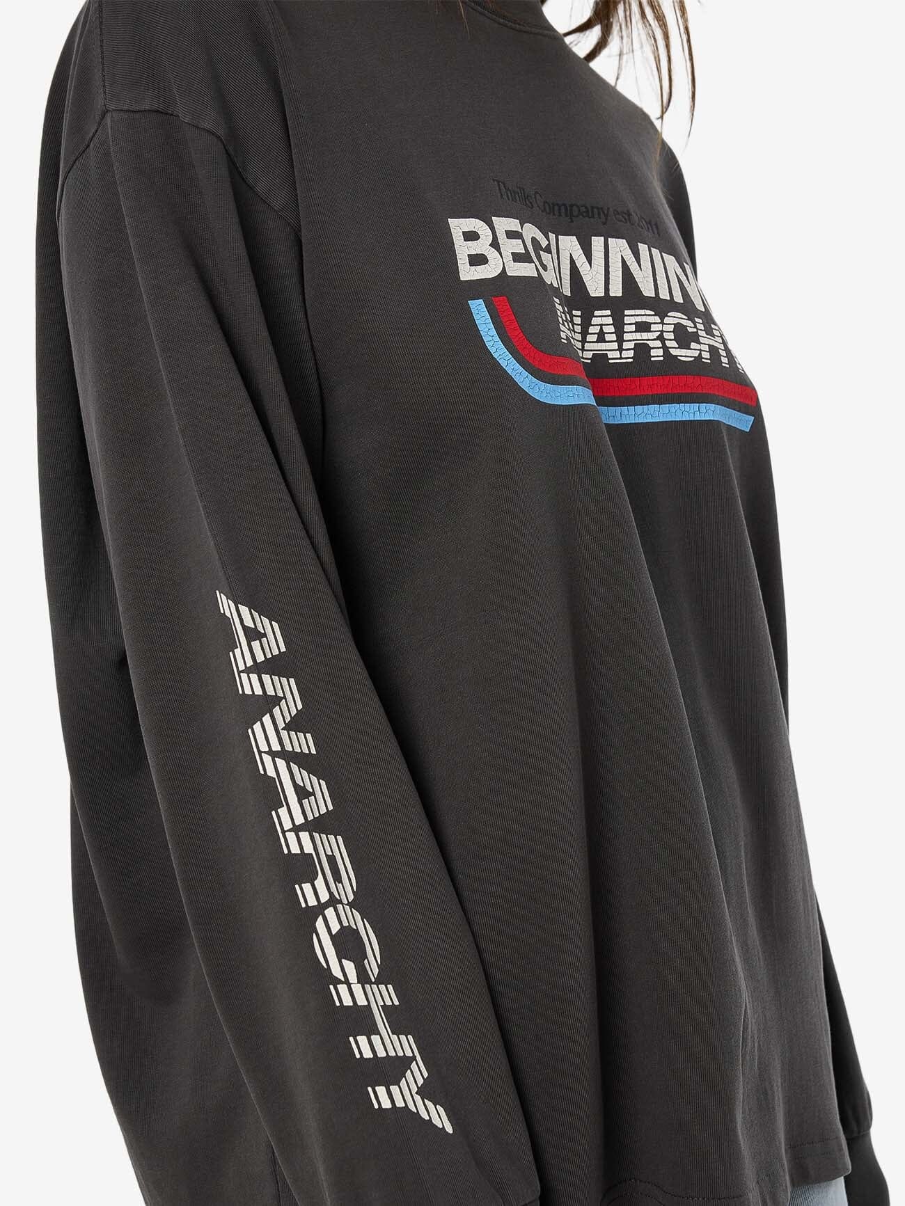 Beginning Anarchy Long Sleeve Oversized Tee - Merch Black
