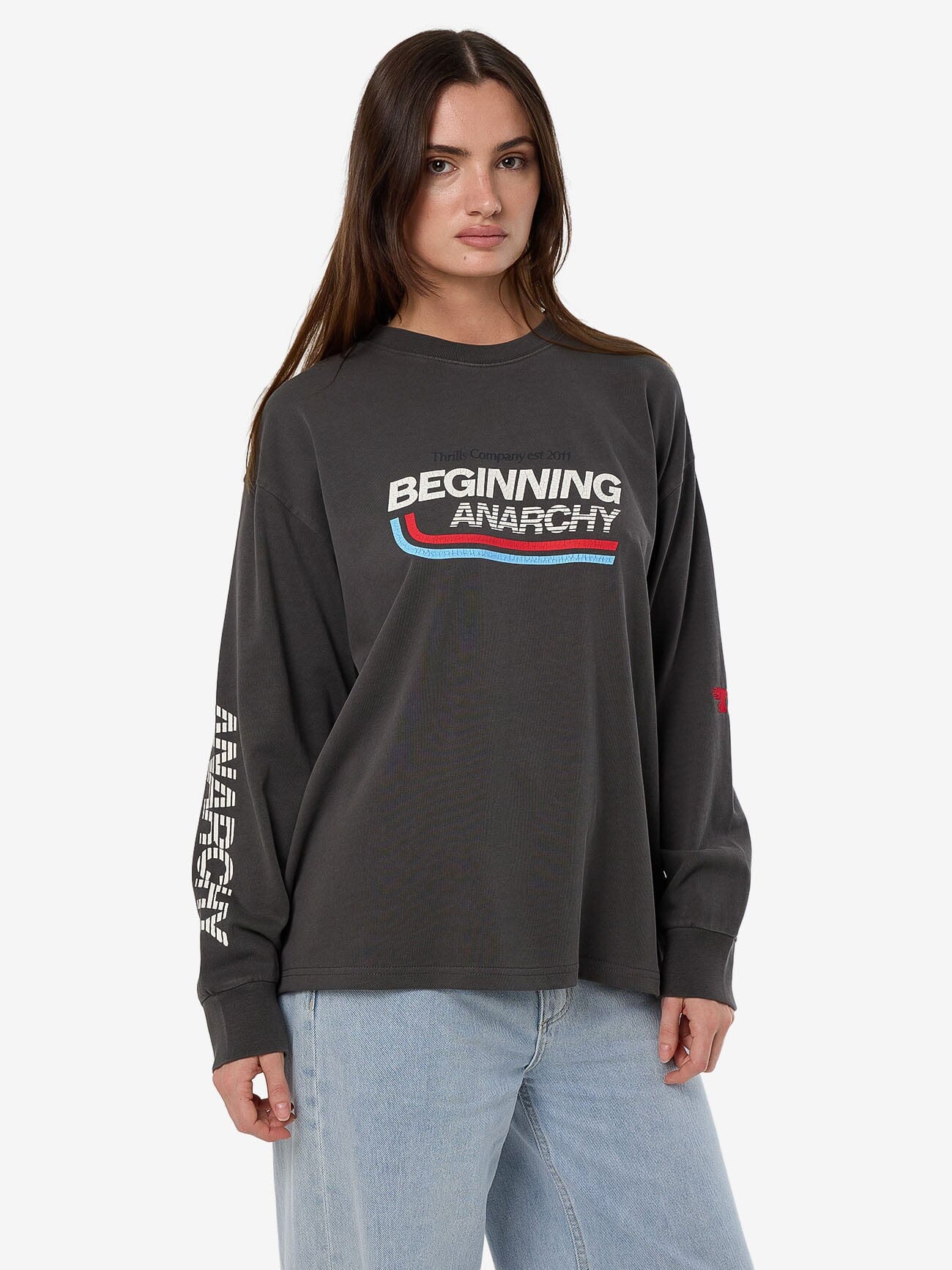 Beginning Anarchy Long Sleeve Oversized Tee - Merch Black