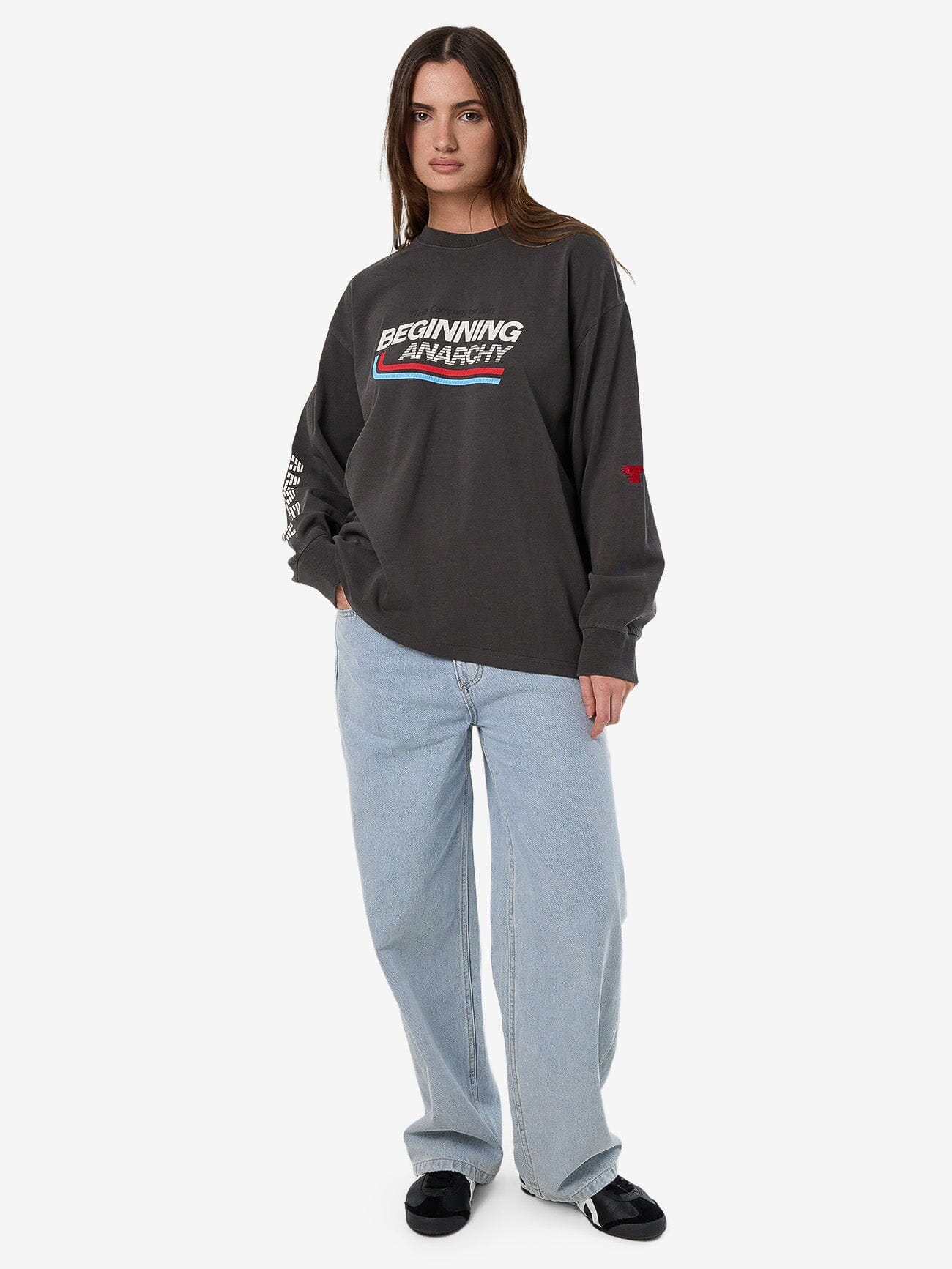 Beginning Anarchy Long Sleeve Oversized Tee - Merch Black