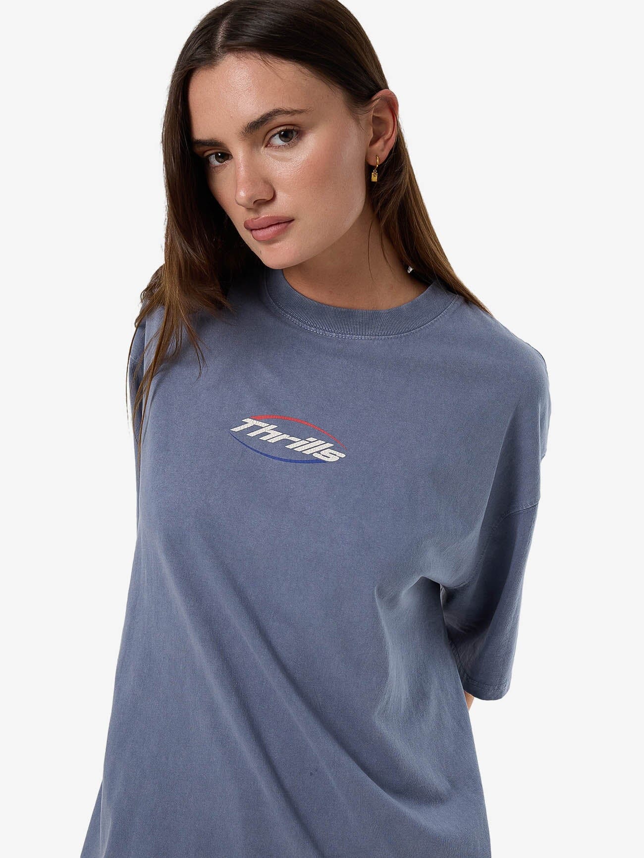 Fortune Favours Oversized Tee - Rustic Blue 4