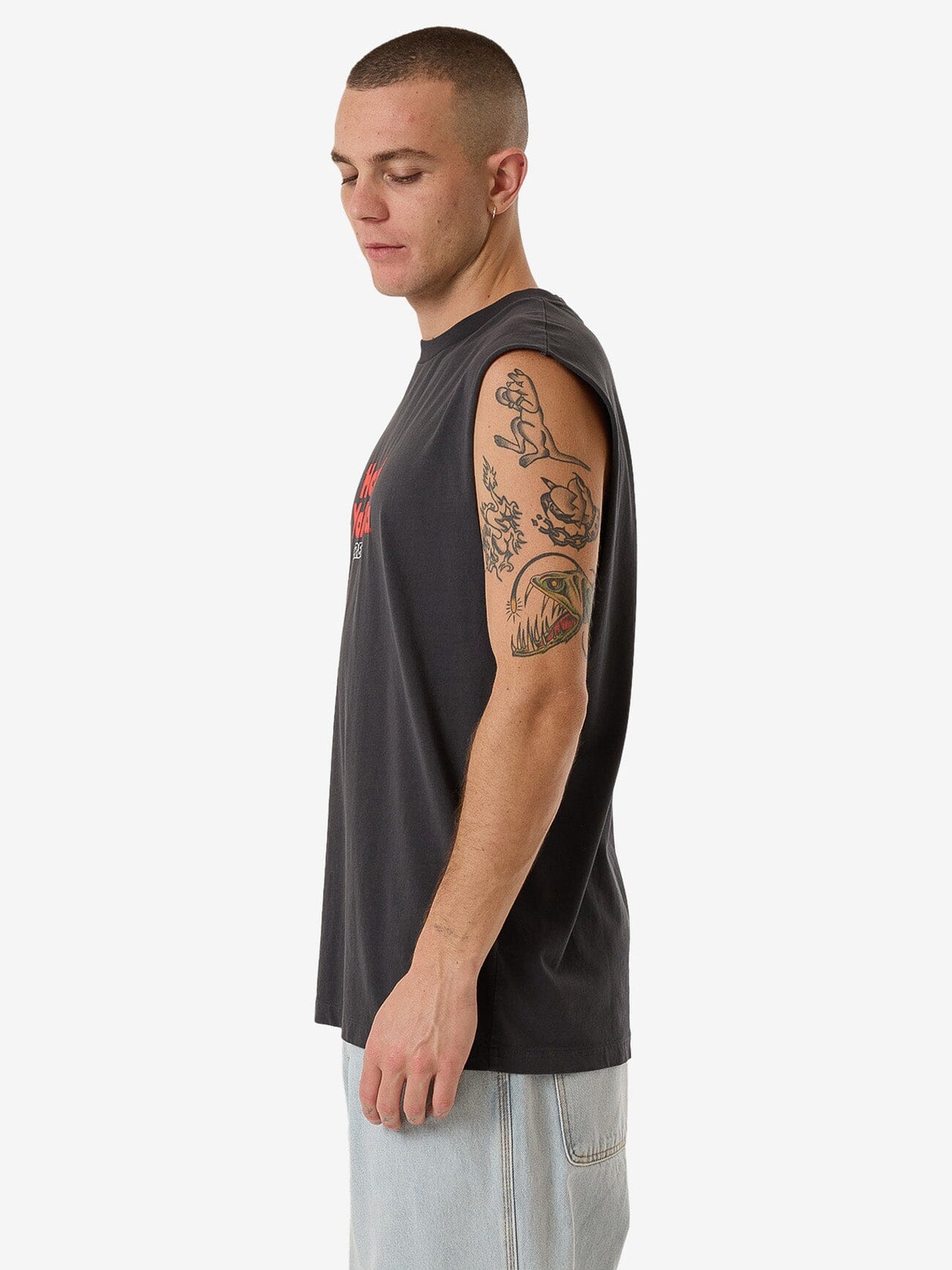 HYC Pile Muscle Tee - Dark Charcoal