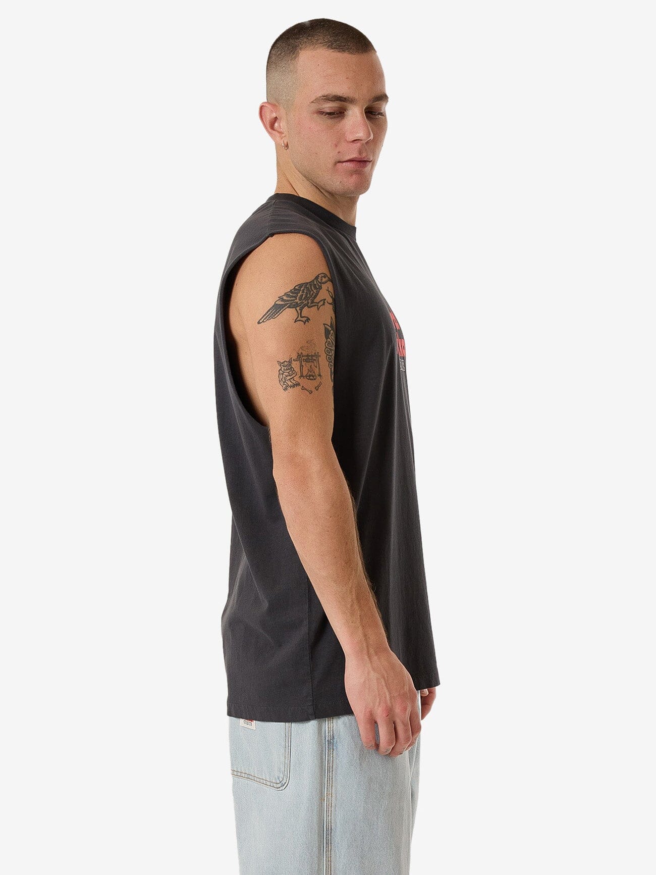 HYC Pile Muscle Tee - Dark Charcoal