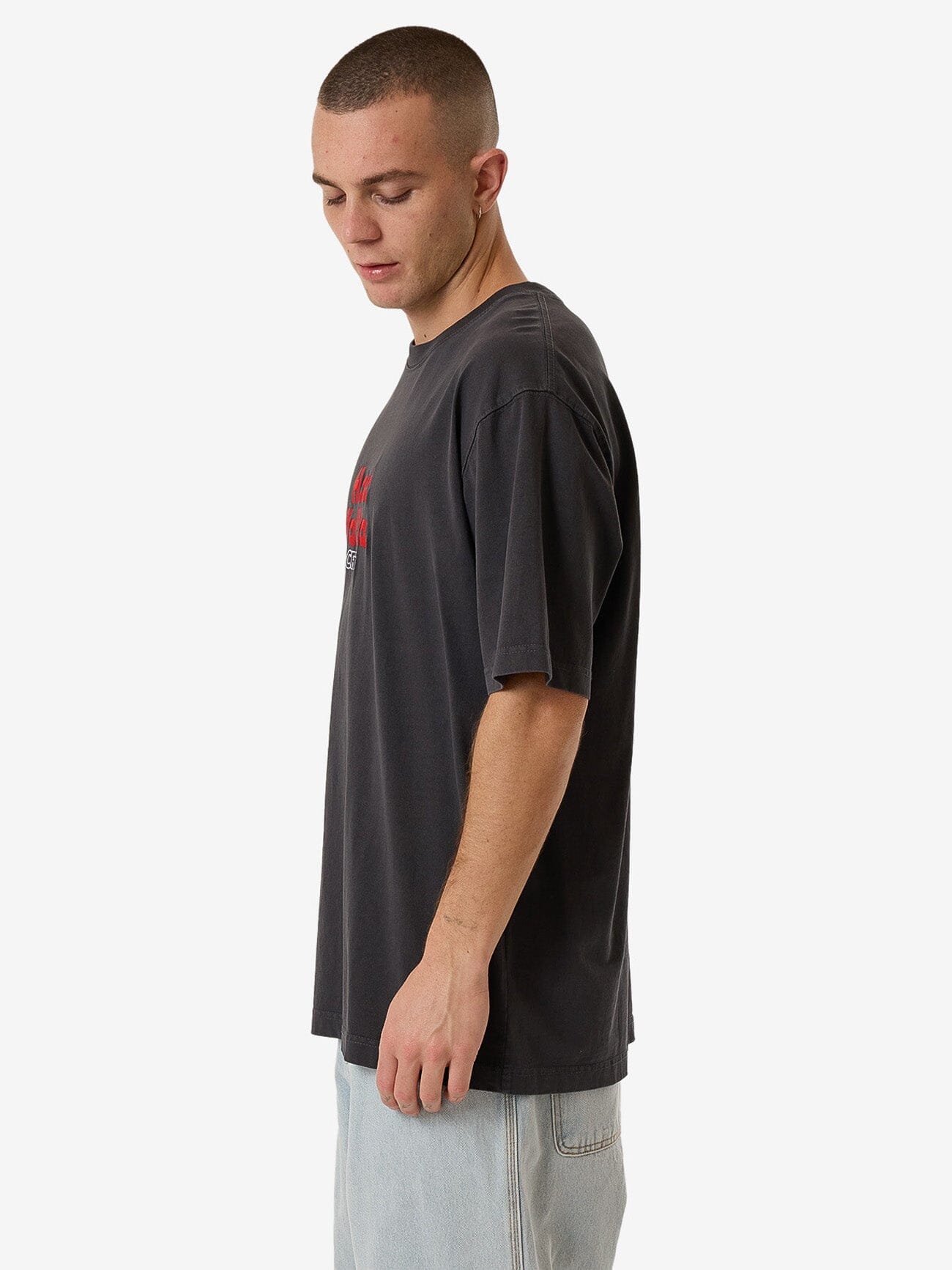 HYC Pile Oversize Fit Tee - Dark Charcoal