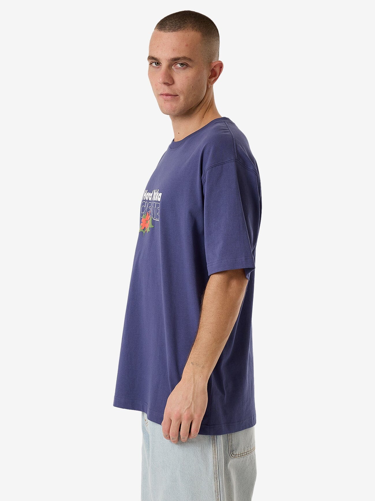HYC Flora Oversize Fit Tee - Yakka Blue