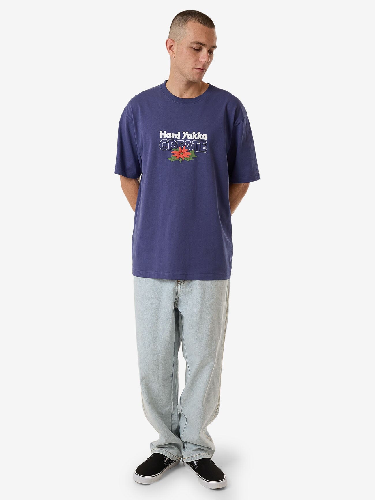 HYC Flora Oversize Fit Tee - Yakka Blue
