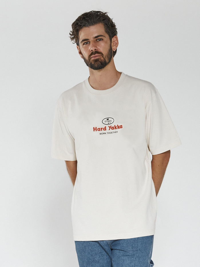 Hard Yakka x Thrills Union Oversize Fit Tee - Unbleached