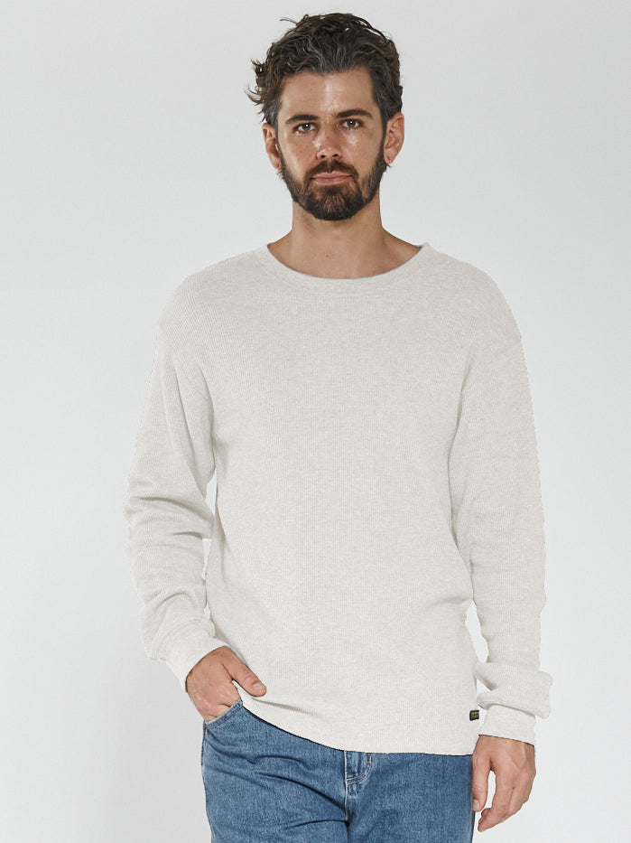 Hard Yakka x Thrills Waffle Long Sleeve Crew - Unbleached