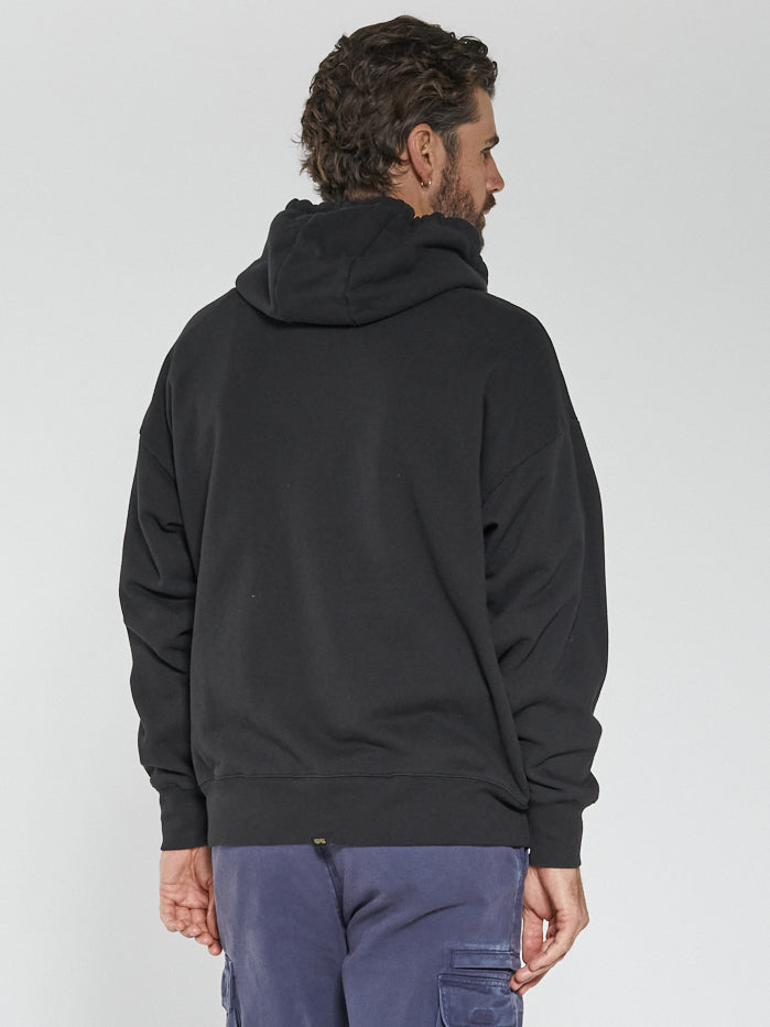 Hard Yakka x Thrills Work Together Slouch Pull On Hood - Washed Black