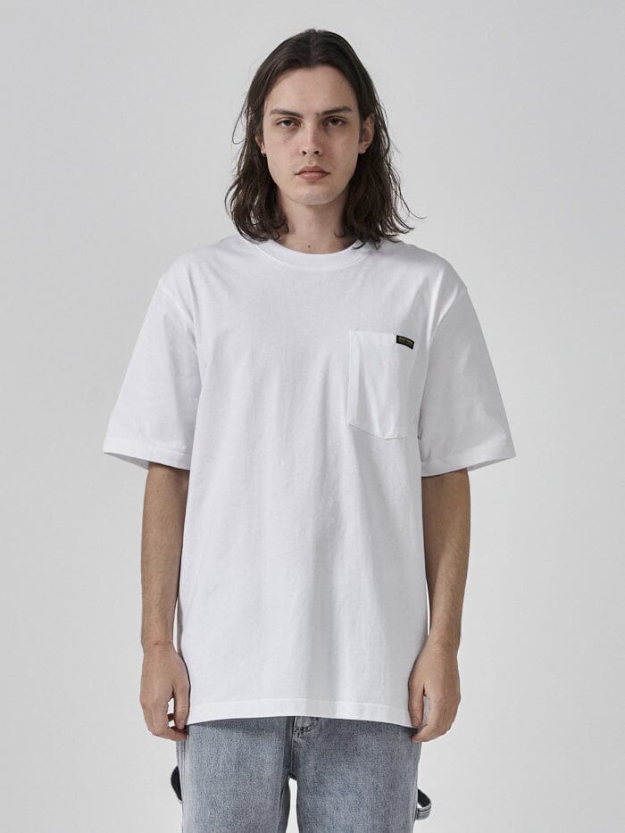 Hard Yakka x Thrills On The Level Oversize Fit Pocket Tee - White