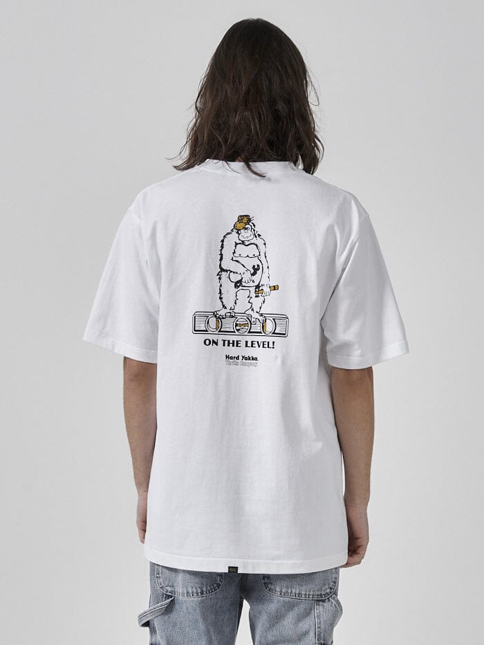 Hard Yakka x Thrills On The Level Oversize Fit Pocket Tee - White
