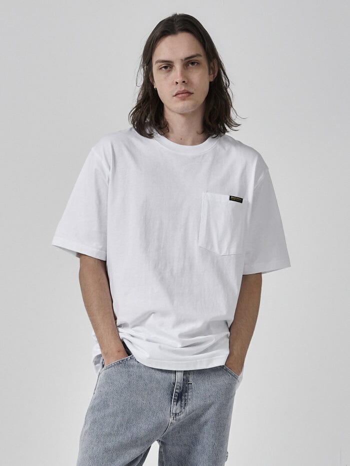 Hard Yakka x Thrills On The Level Oversize Fit Pocket Tee - White