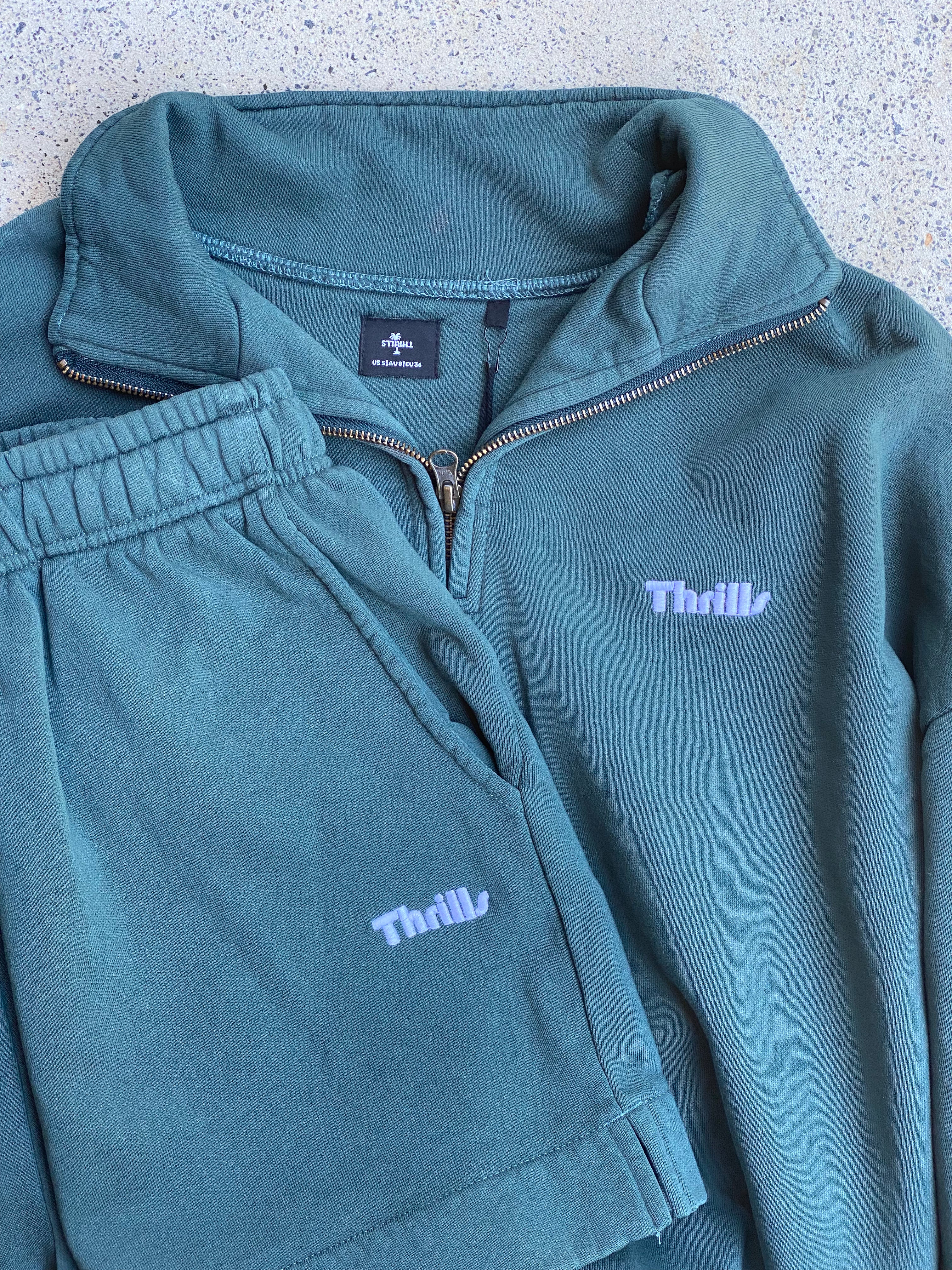 Thrills Limitless 3/4 Zip Pullover - Deep Forest