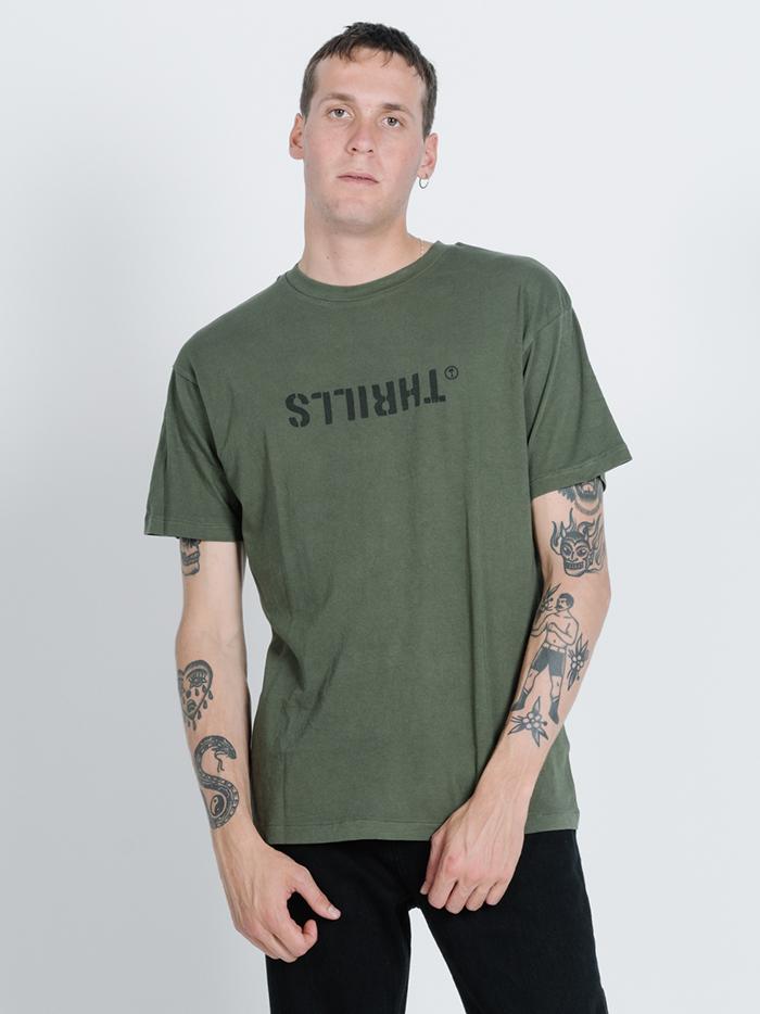 Division Box Fit Tee - Dark Olive