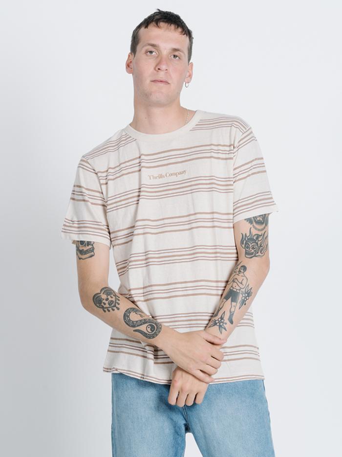 Memory Stripe Merch Fit Tee - Thrift White
