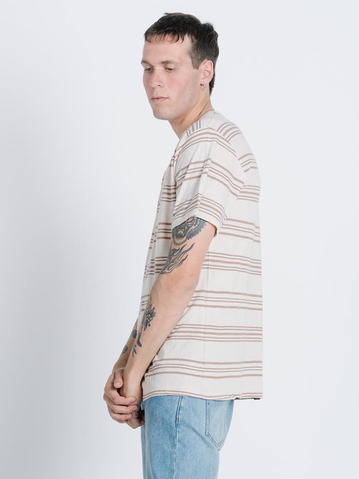 Memory Stripe Merch Fit Tee - Thrift White