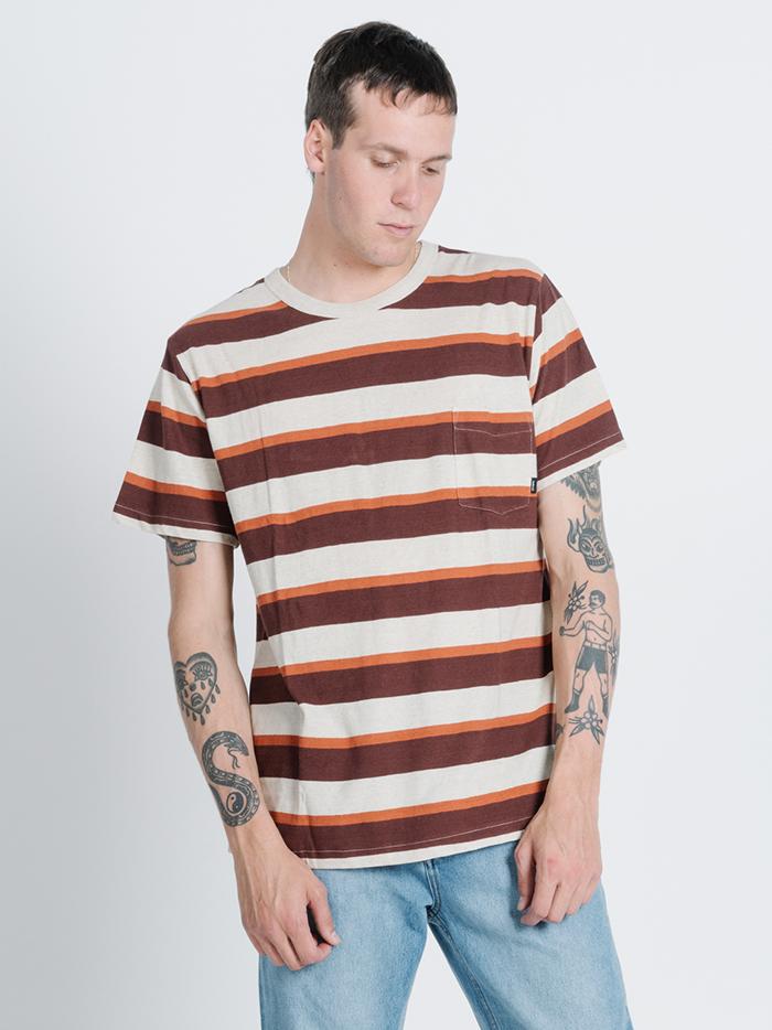 Rancho Stripe Merch Fit Pocket Tee - Natural
