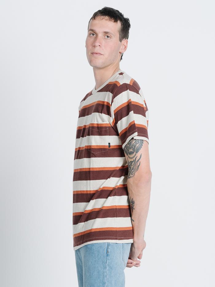 Rancho Stripe Merch Fit Pocket Tee - Natural