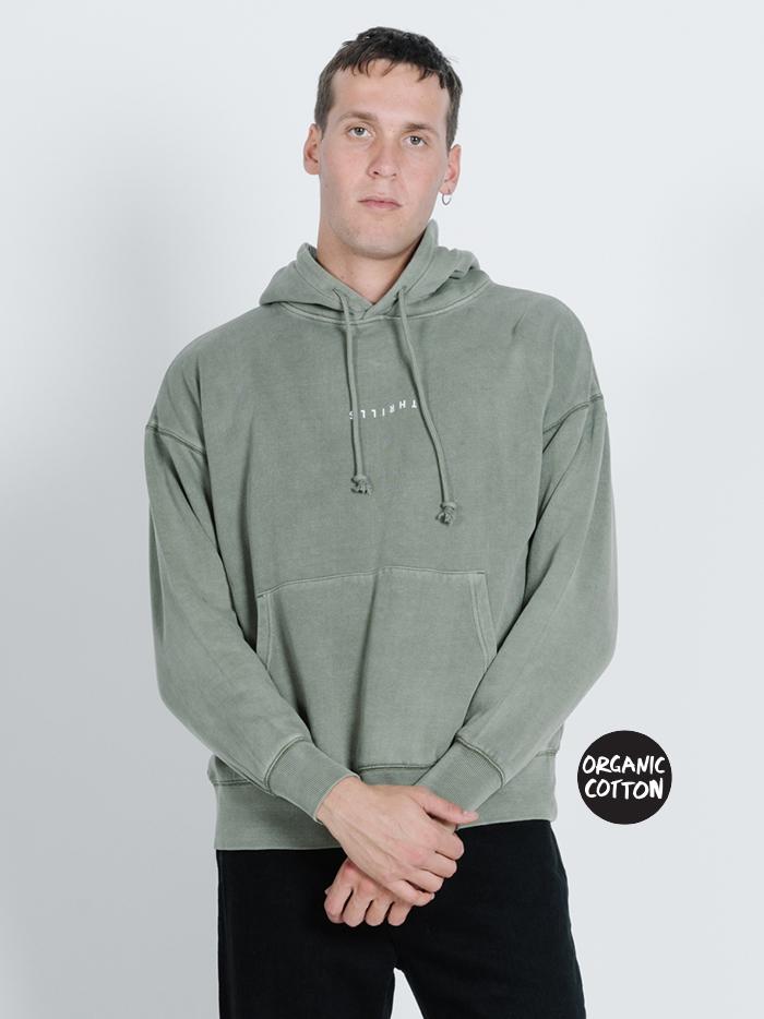 Minimal Thrills Slouch Pull on Hood - Army Green