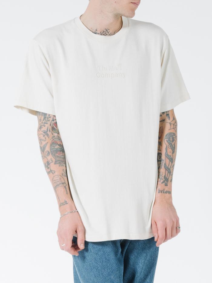 Tonal Stacked Thrills Company Merch Fit Tee - Unbleached