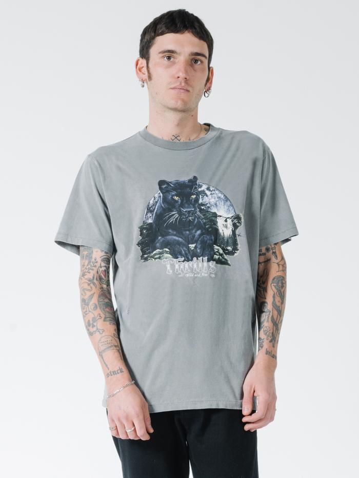 Black Moon Merch Fit Tee - Washed Grey