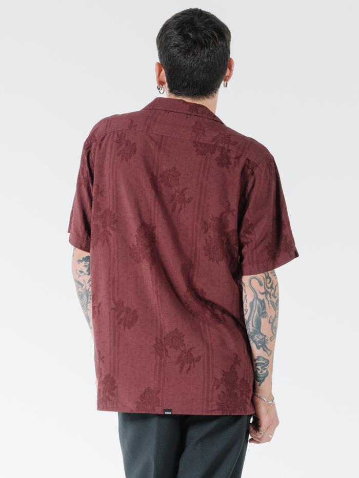 Hidden Paradise Bowling Shirt - Blood Red