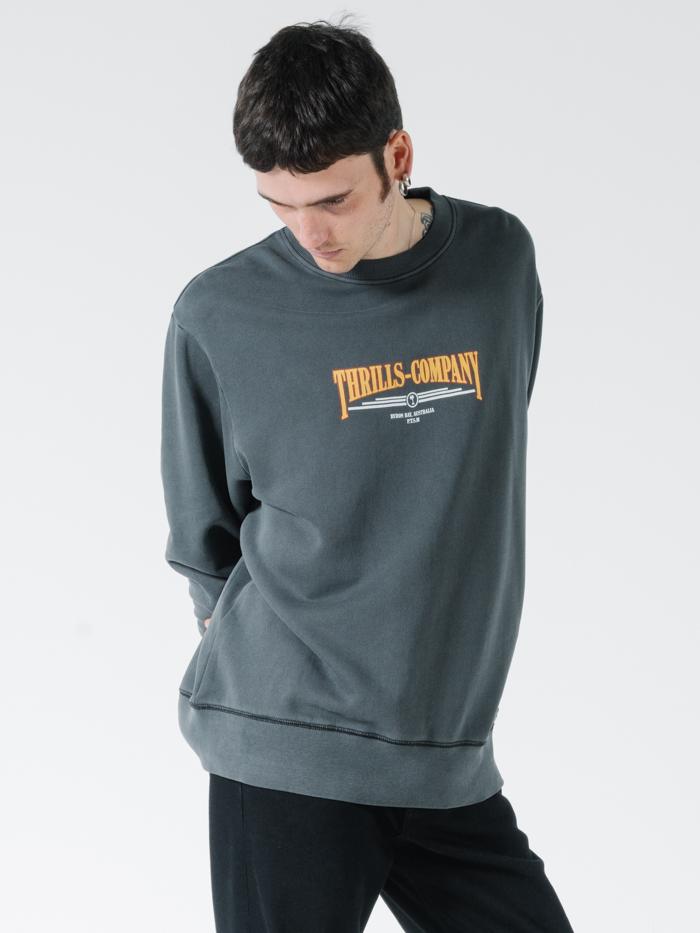 Underline Oversize Fit Crew - Merch Black