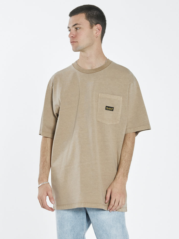 Thrills Union Oversize Fit Pocket Tee - Sand