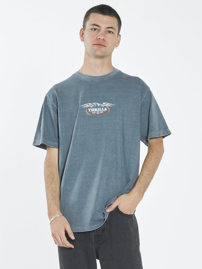Eagle Badge Merch Fit Tee - Airforce Blue