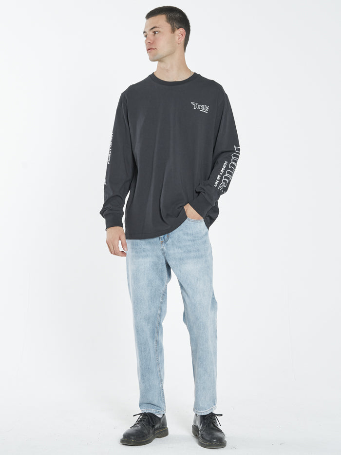 Forget Me Not Merch Fit Long Sleeve Tee - Washed Black