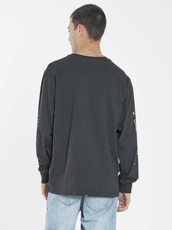 Forget Me Not Merch Fit Long Sleeve Tee - Washed Black