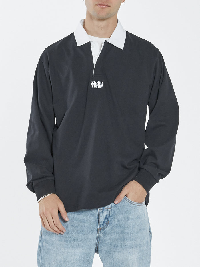 Infinite Thrills Rugby Polo - Washed Black
