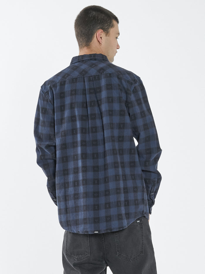 Liste Long Sleeve Flannel Shirt - Navy