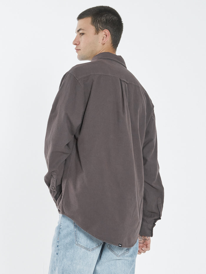 Ops Oversized Long Sleeve Flannel Shirt - Plum