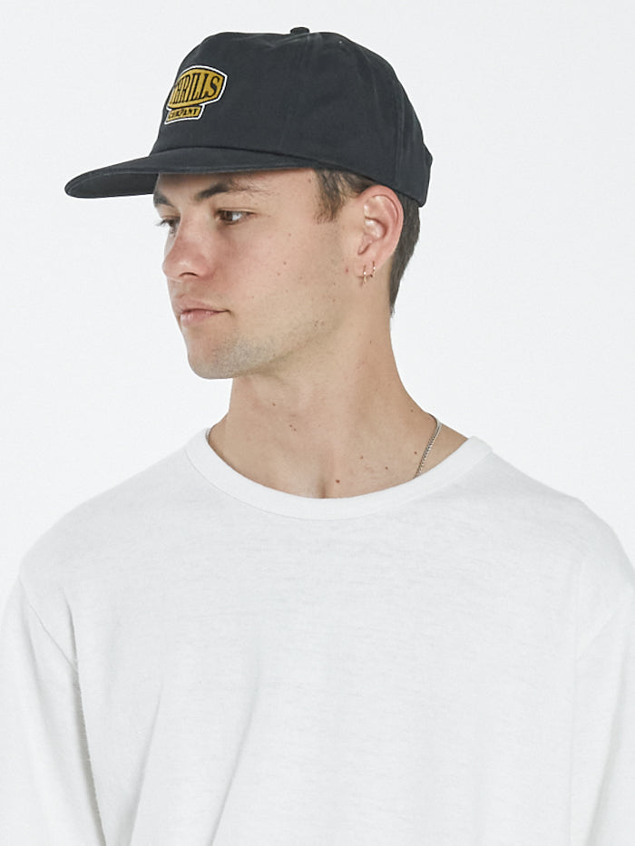 Flaming Dart 5 Panel Cap - Washed Black
