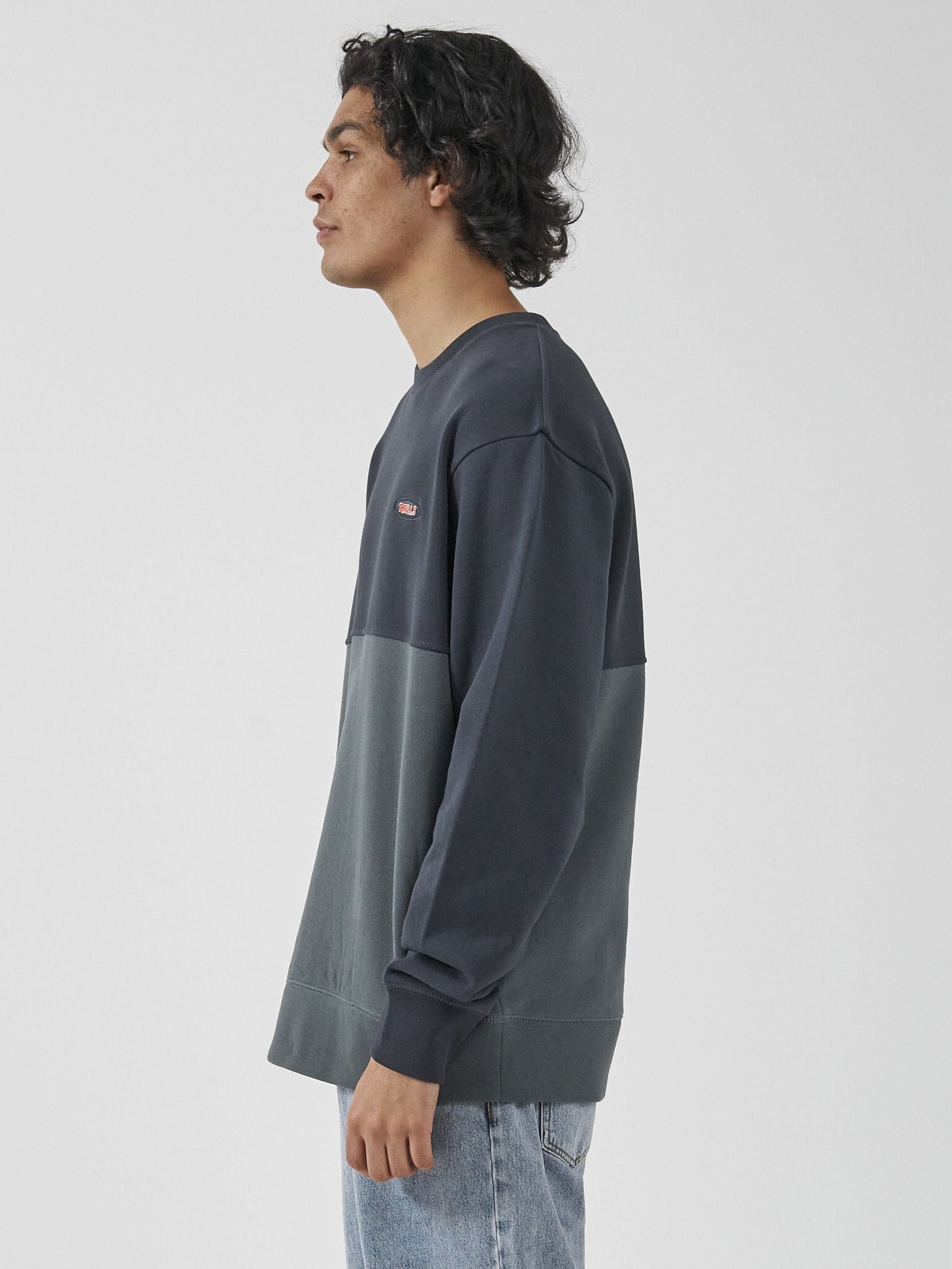 Knowledge Oversize Panel Crew Fleece - Total Eclipse