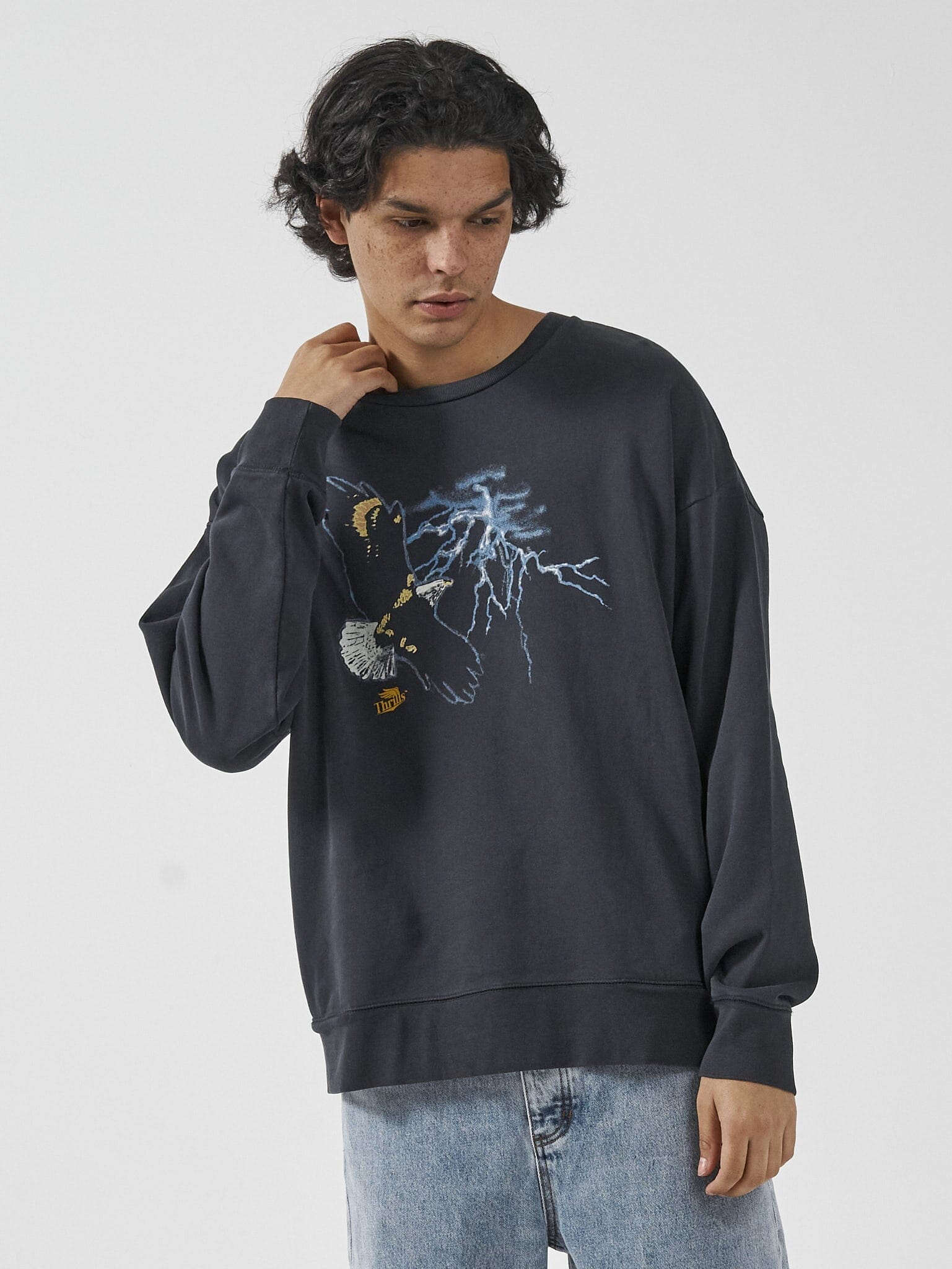 Thrills High Life Slouch Fit Crew - Twilight Black