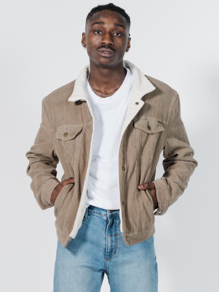 Sherpa Wanderer Corduroy Denim Jacket - Wolf