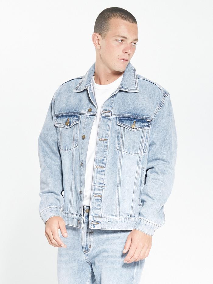 Oversized Wanderer Denim Jacket - Aged Blue