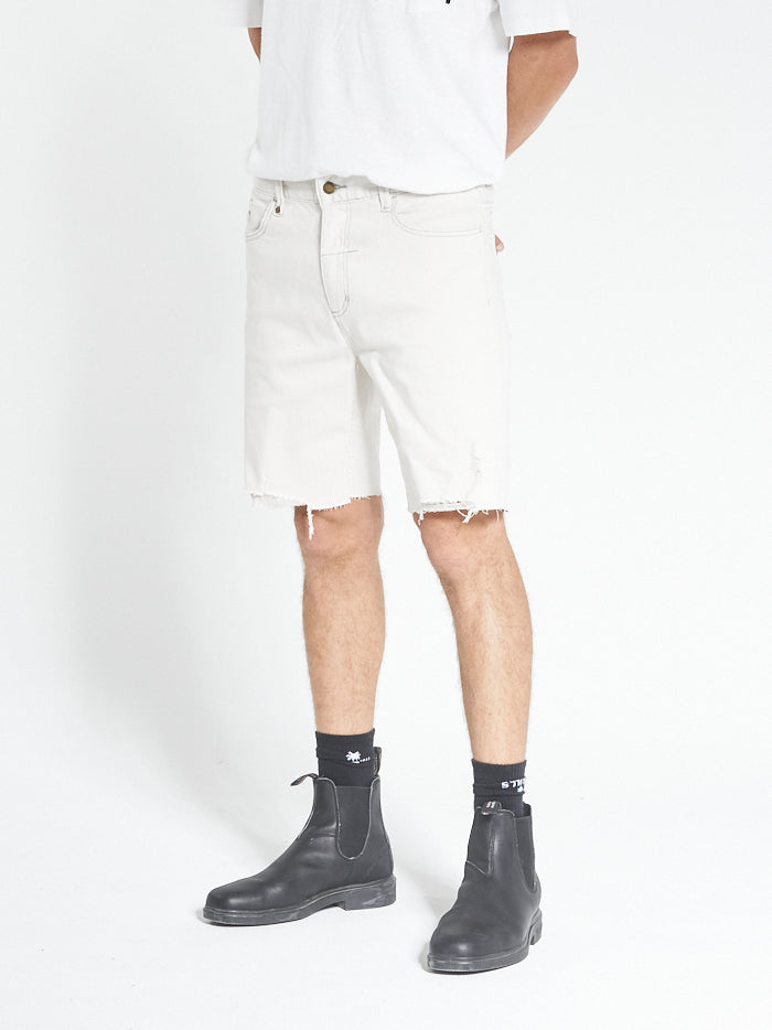 Destroyed Bones Denim Short - Vintage Bone