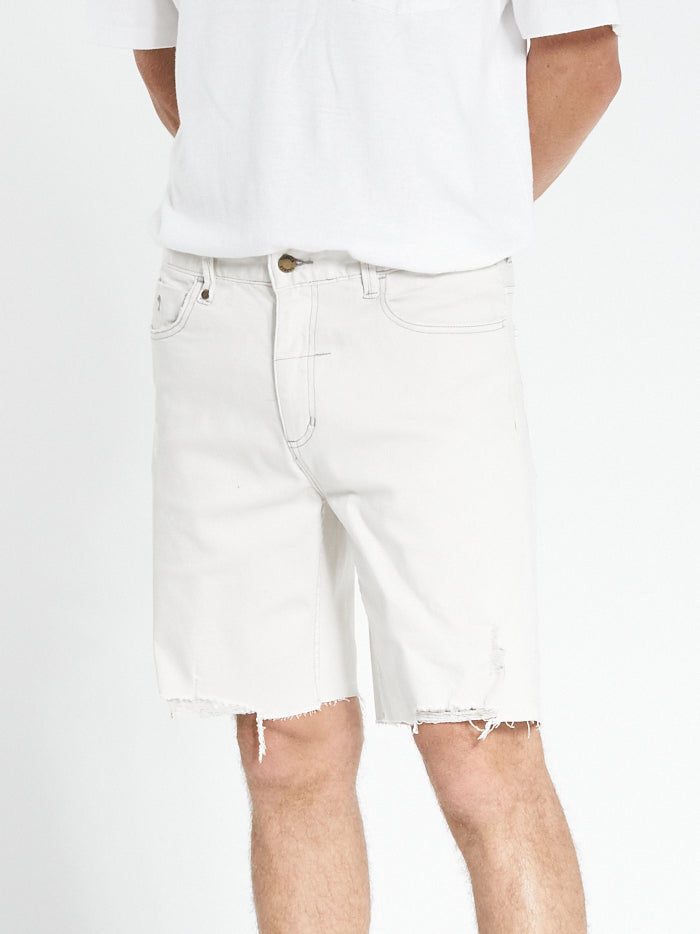 Destroyed Bones Denim Short - Vintage Bone